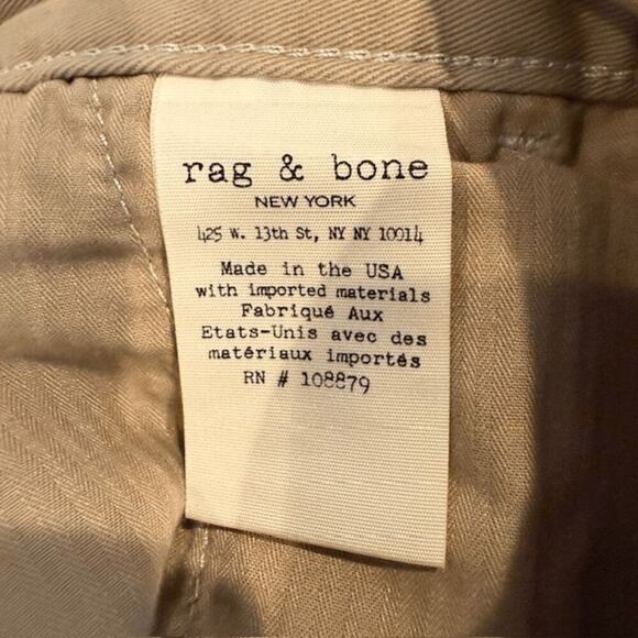 Rag & Bone Fit 2 Men's Chino Trousers in "Drizzle" Tan Khaki Beige Size 30 x 29 - Picture 8 of 14